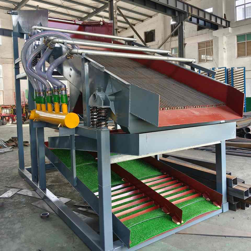 WSHT Large Capacity Stationary Vibrating Gold Sluice Heavy Duty Alluvial Mud Gold Vibrating Separator For Medium Scale Gold Washing Plant