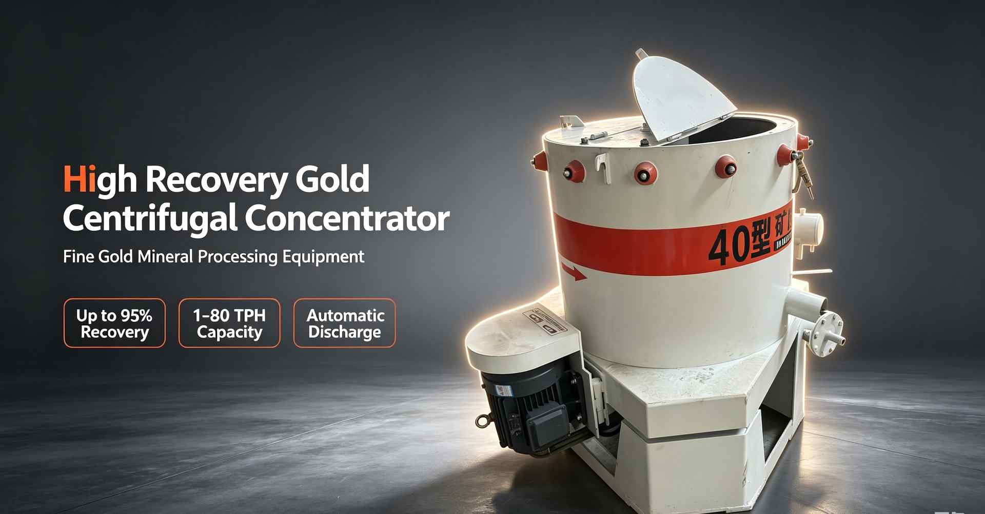 High Recovery Gold Centrifugal Concentrator – Fine Gold Mineral Processing Equipment
