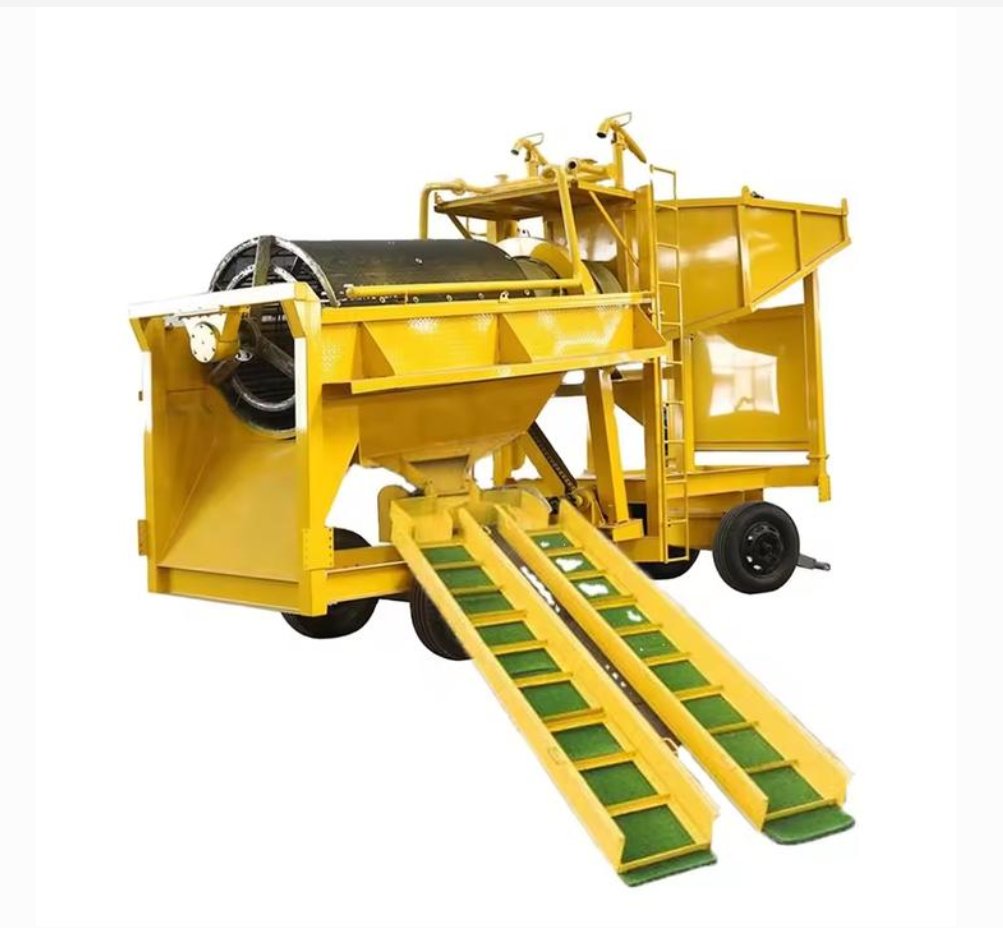 WSHT Large Gold Trommel Screen High Capacity Mobile Alluvial Gold Washing Rotary Screening Mining Equipment
