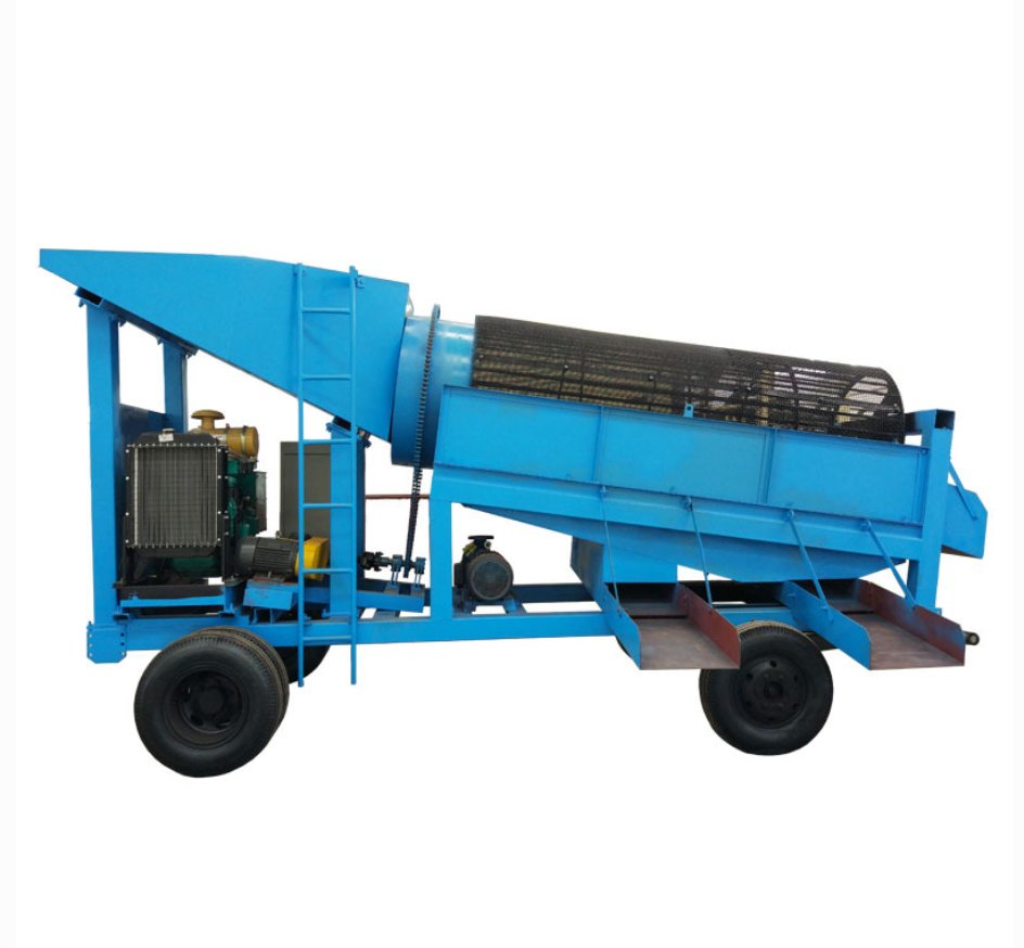 WSHT Trommel Gold Washing Machine Mobile River Sand Placer Gold Screening Equipment