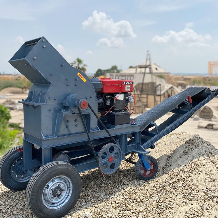 WSHT Diesel Mobile Hammer Crusher Portable No-power Stone Crushing Machine