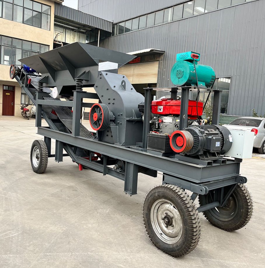 WSHT Diesel Mobile Hammer Crusher No-power Portable Stone Crushing Machine for Construction Waste & Mine Rock