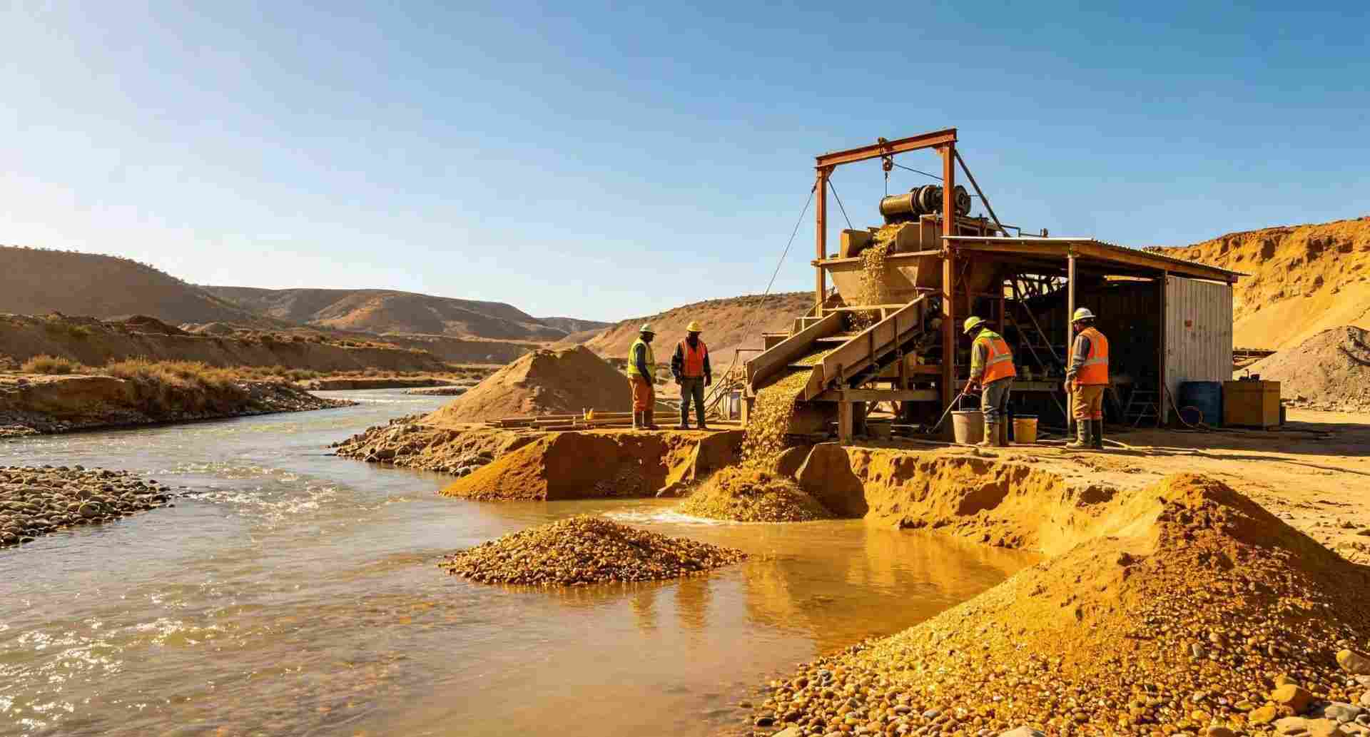 Cost-effective river gold mining method